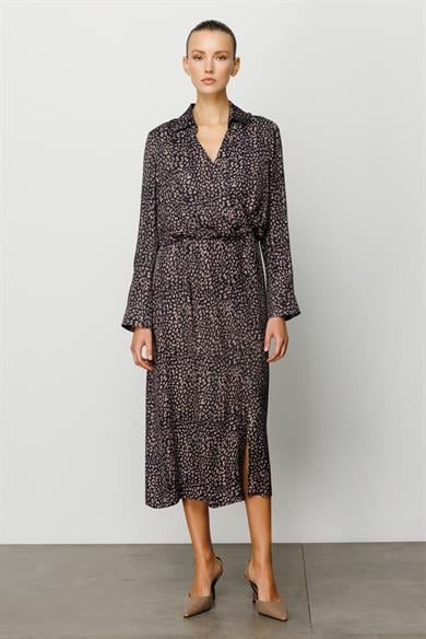 Kruvaze Empirme Saten Elbise