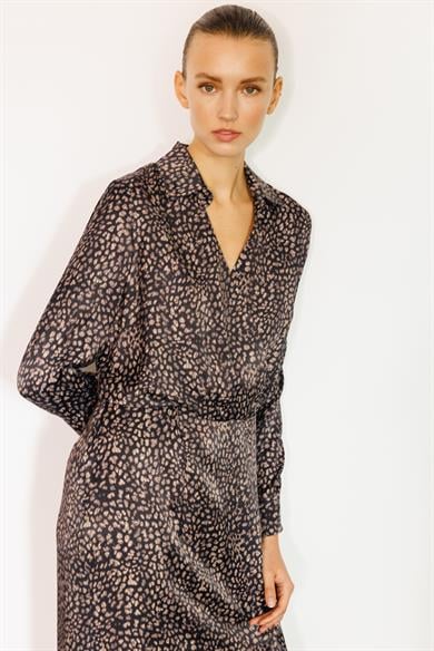 Kruvaze Empirme Saten Elbise