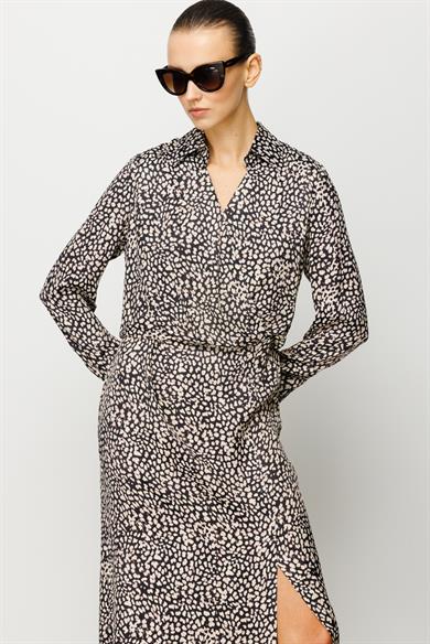 Kruvaze Empirme Saten Elbise