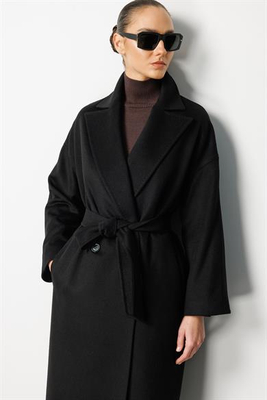 Kruvaze Kemerli Manto