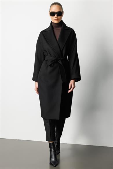 Kruvaze Kemerli Manto