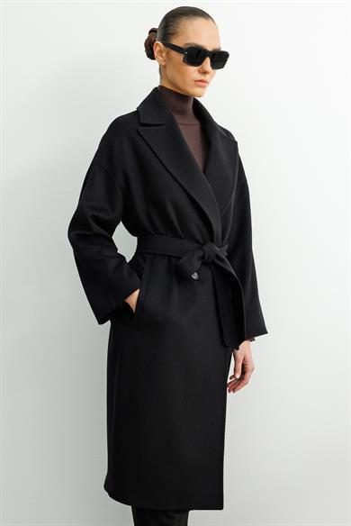 Kruvaze Kemerli Manto