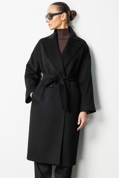 Kruvaze Kemerli Manto