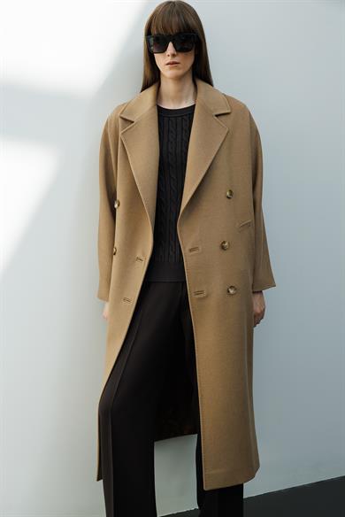 Kruvaze Uzun Kemerli Manto