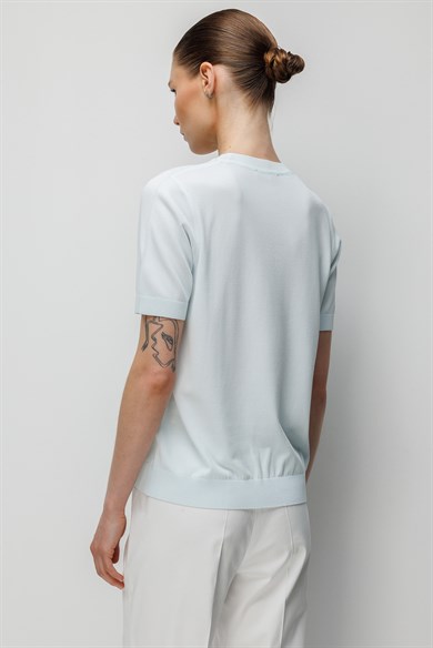 O Yaka Yarım Kol Triko