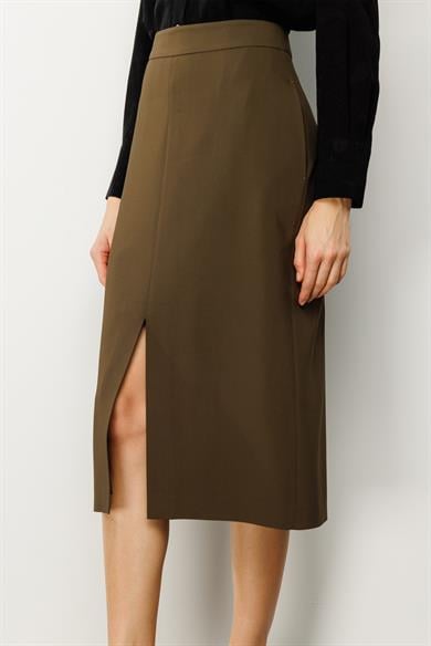 Önden Yırtmaçlı Dar Etek