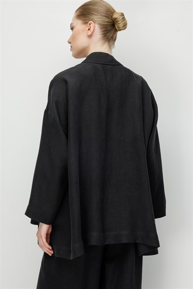 Oversize Cepli Keten Ceket