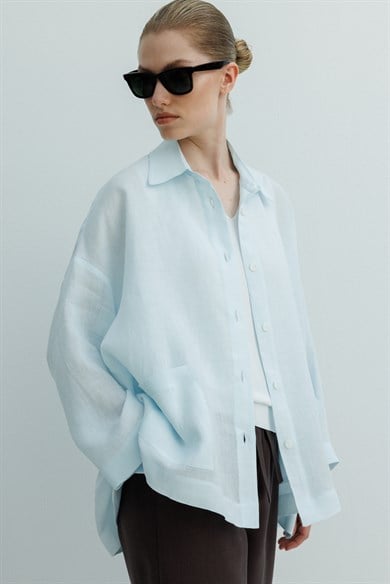 Oversize Cepli Keten Ceket