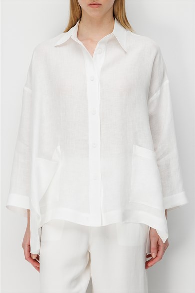 Oversize Cepli Keten Ceket
