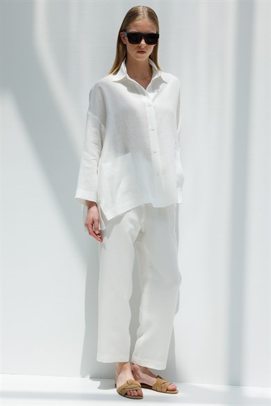 Oversize Cepli Keten Ceket
