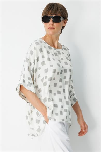 Oversize Kayık Yaka Bluz