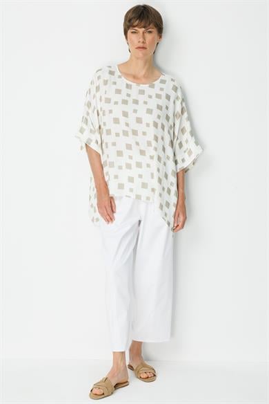 Oversize Kayık Yaka Bluz