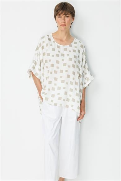 Oversize Kayık Yaka Bluz