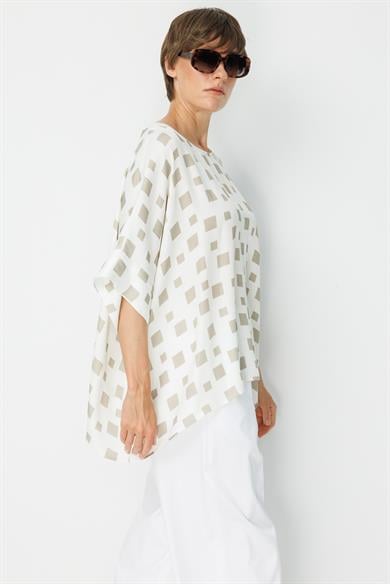 Oversize Kayık Yaka Bluz