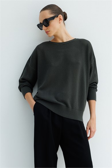 Petek Örgü Oversize Triko