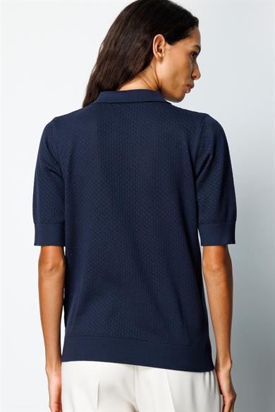 Polo Yaka Ajurlu Yarım Kol Triko