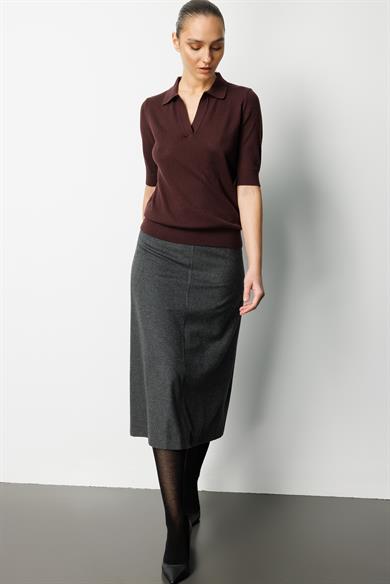 Polo Yaka Ajurlu Yarım Kol Triko
