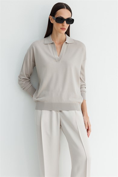 Polo Yaka Uzun Kol Triko