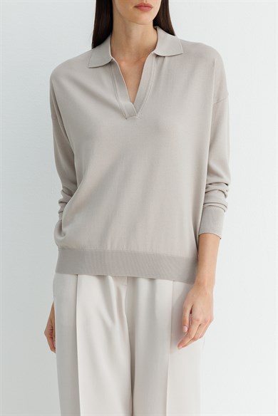 Polo Yaka Uzun Kol Triko