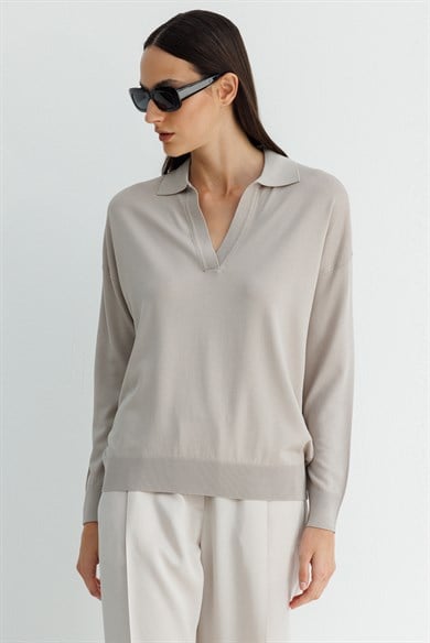 Polo Yaka Uzun Kol Triko