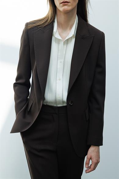 Tek Düğme Puntolu Ceket