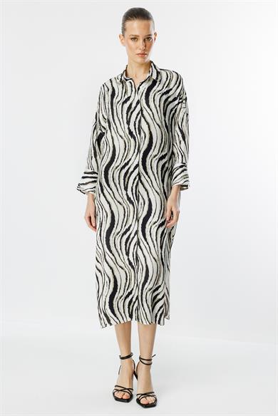Zebra Desen Gömlek Elbise