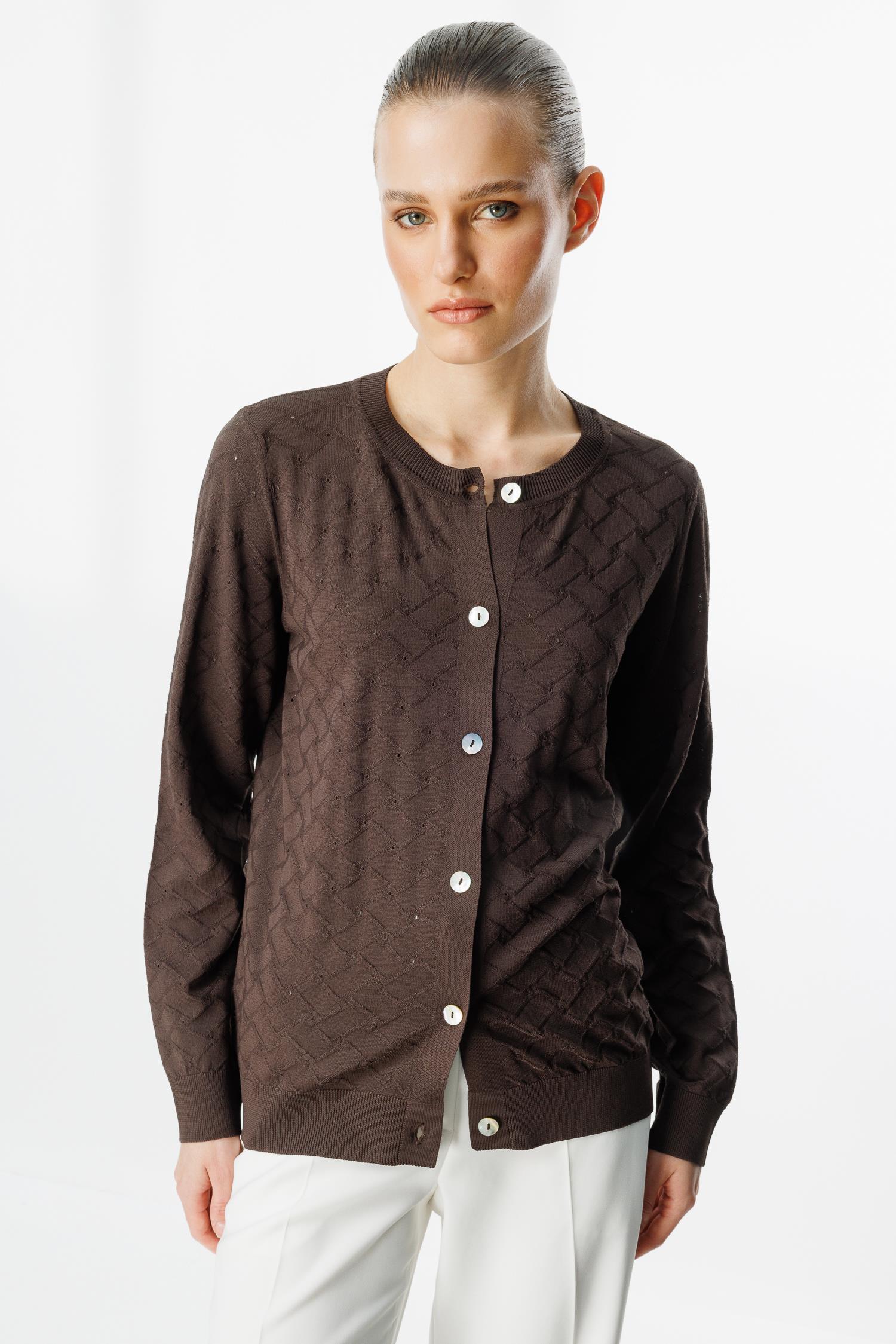 0 Yaka Jakarlı Hırka