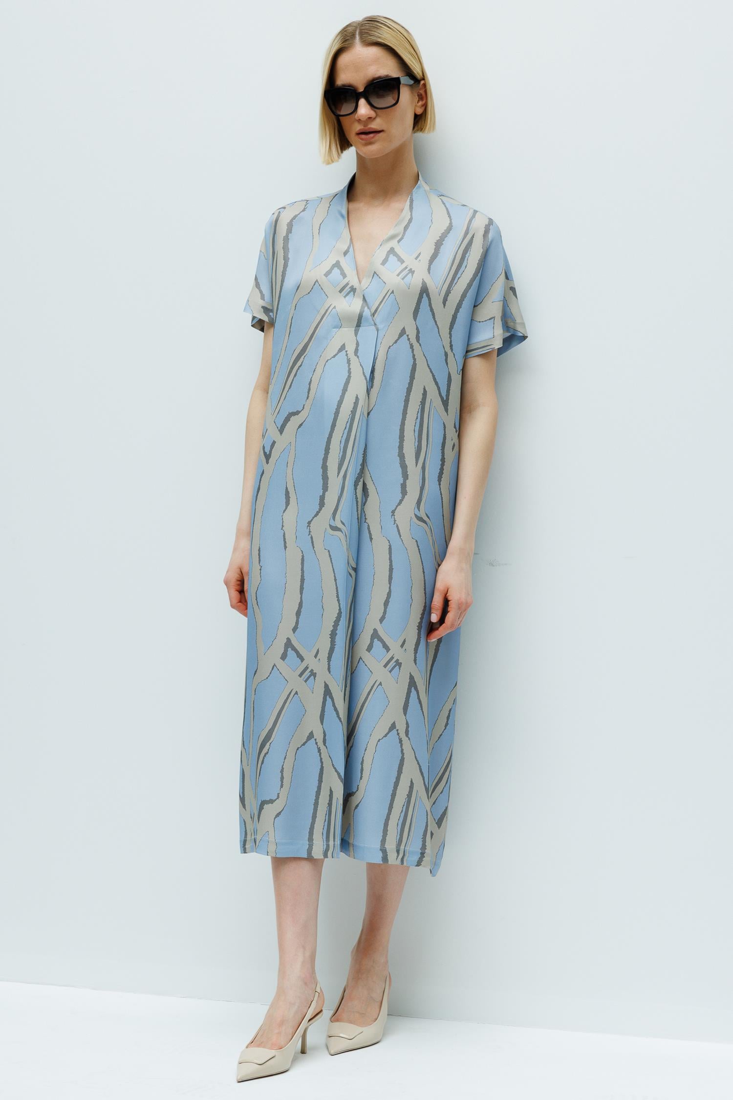 Anvelop Yaka Midi Elbise