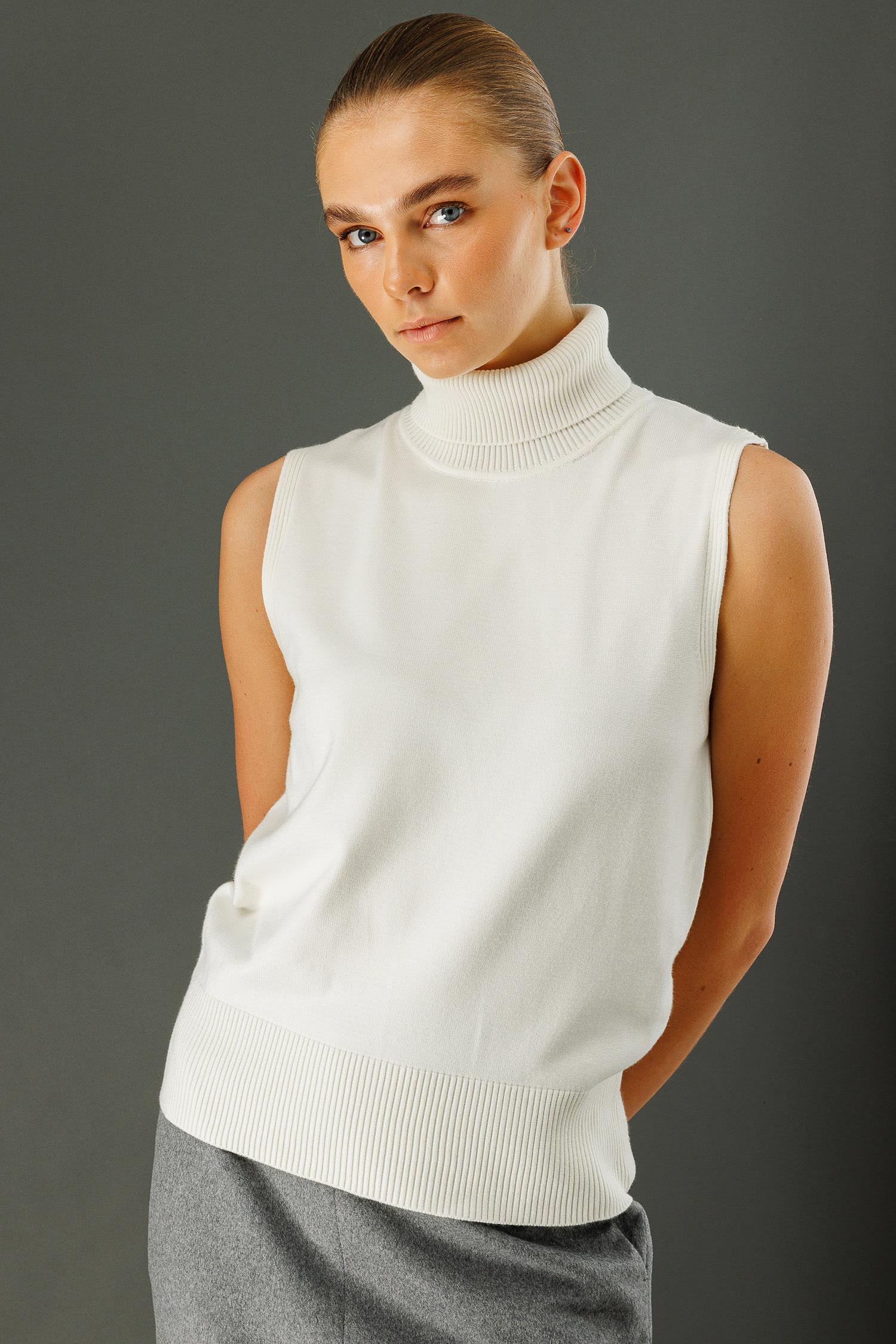 Balıkçı Yaka Kolsuz Triko