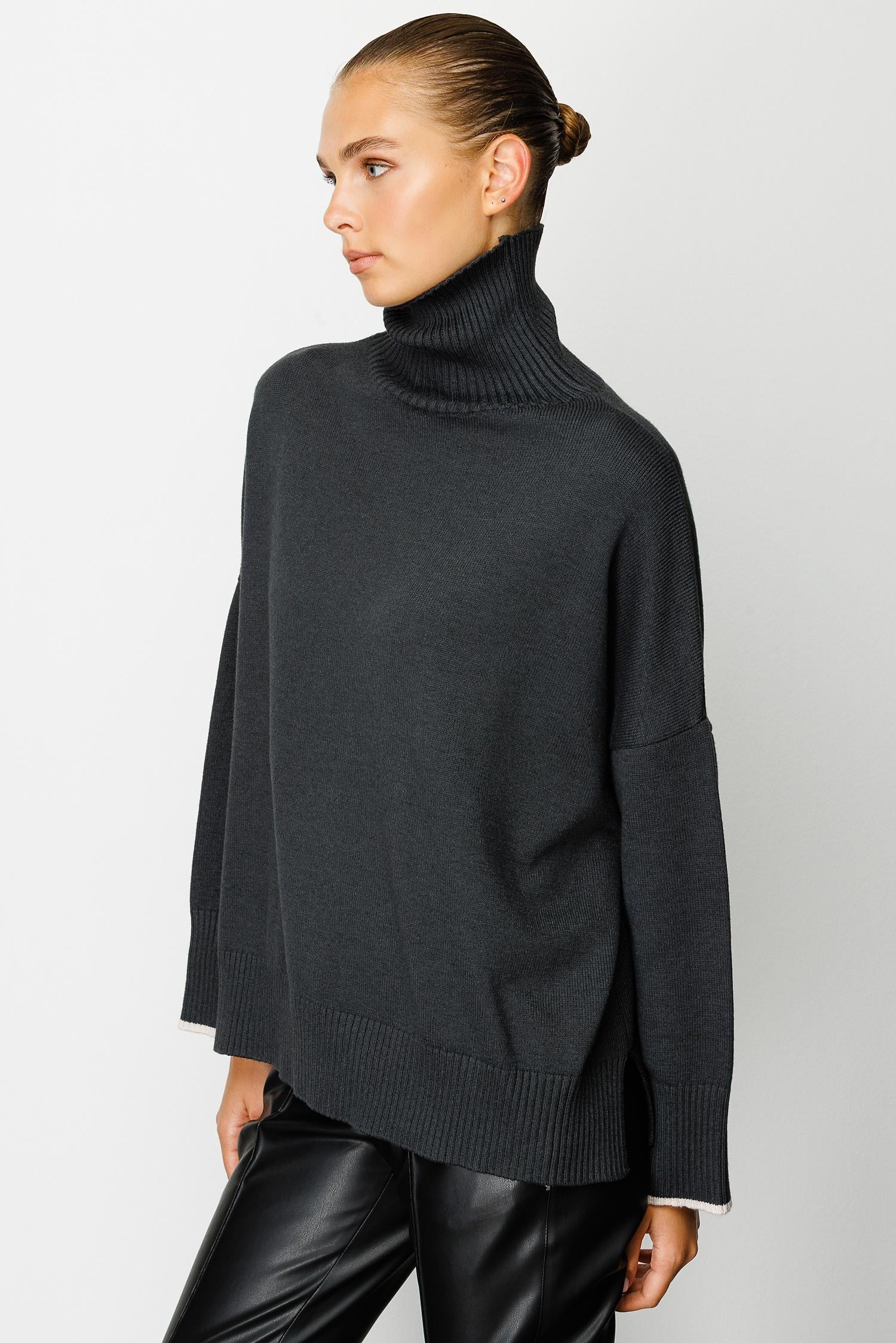 Balıkçı Yaka Oversize Triko