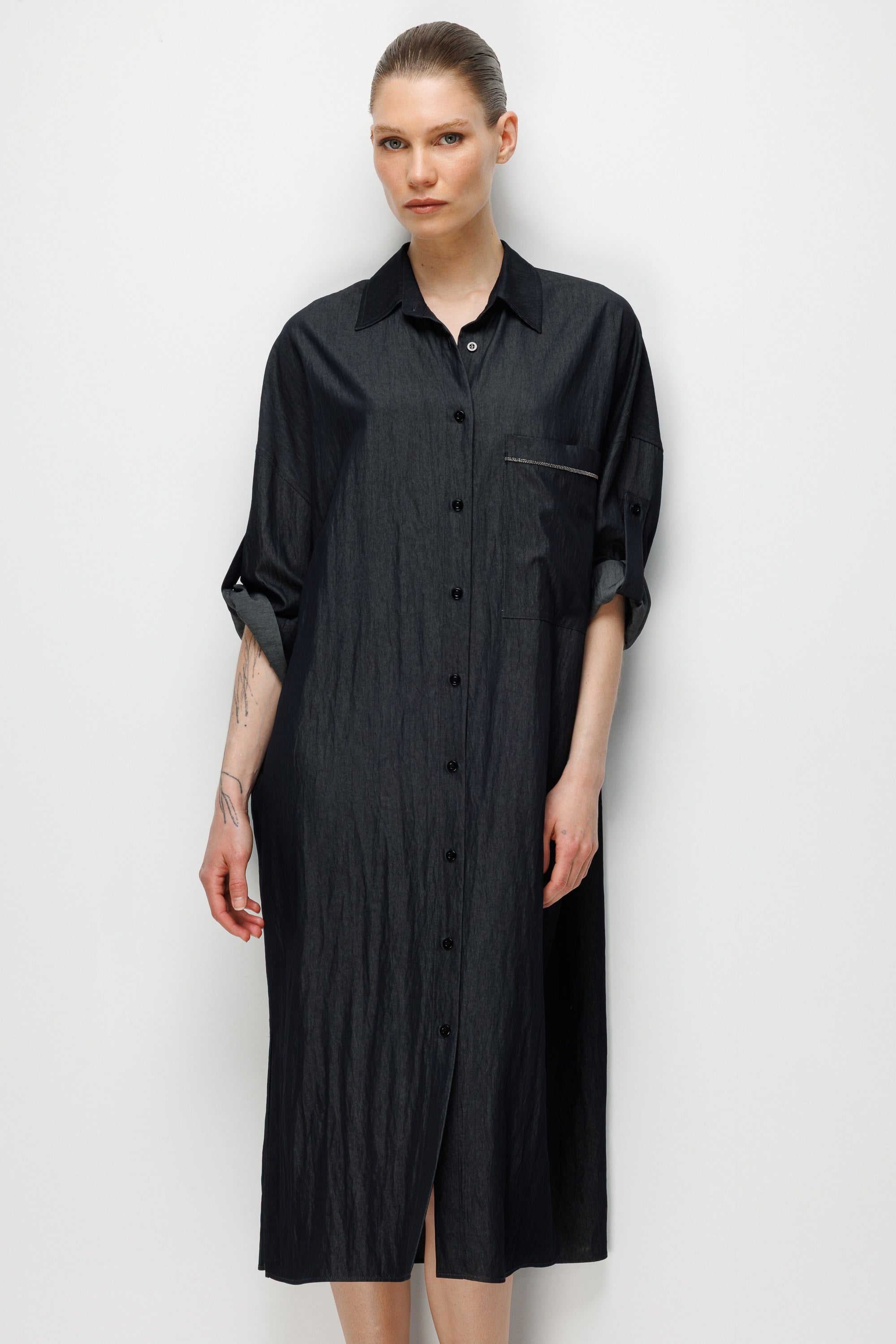 Cepli Gömlek Elbise