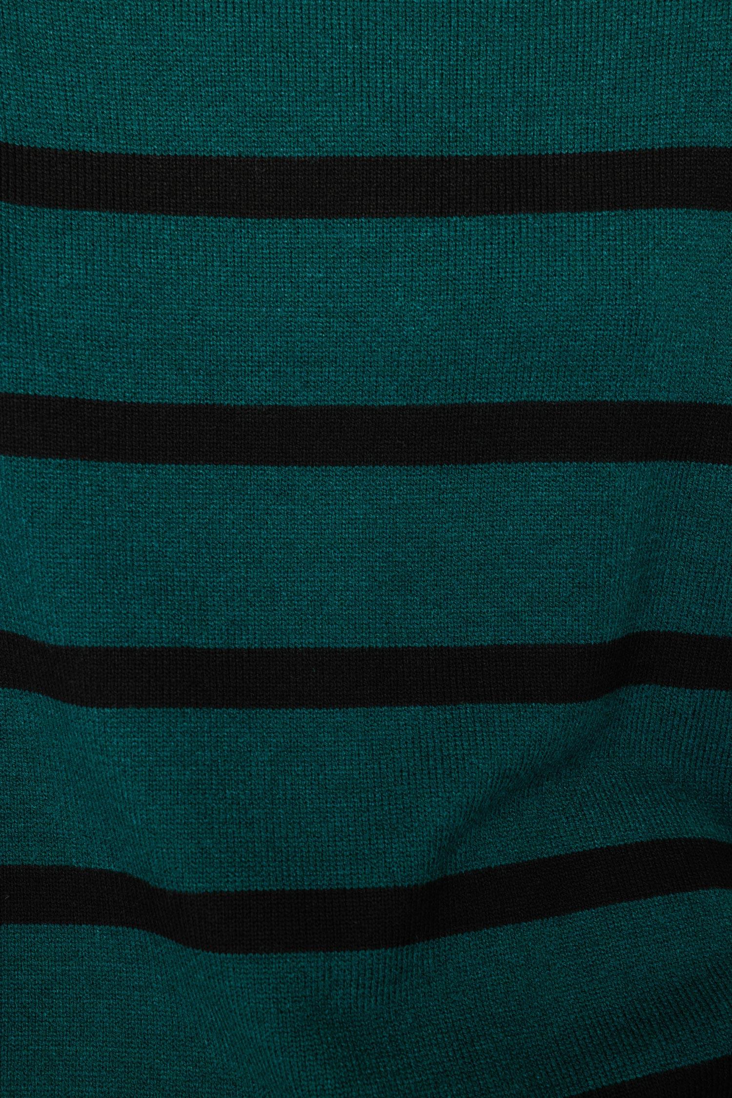 Dik Yaka Çizgili Oversize Triko