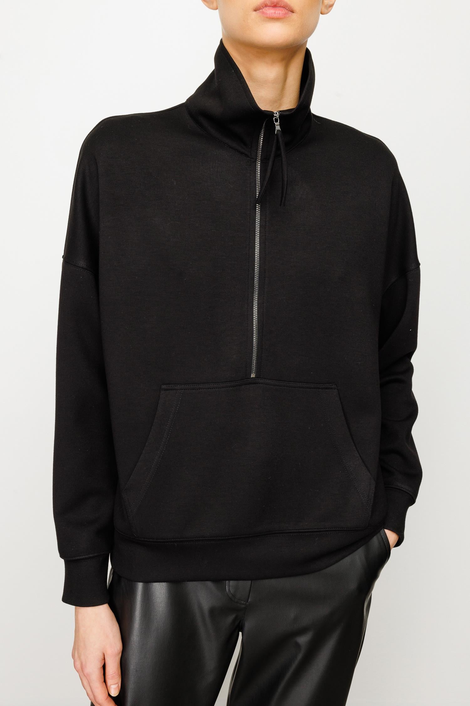 Dik Yaka Fermuarlı Sweat