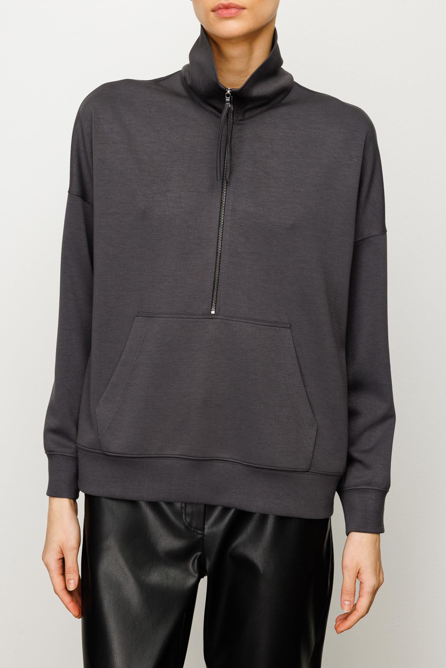 Dik Yaka Fermuarlı Sweat