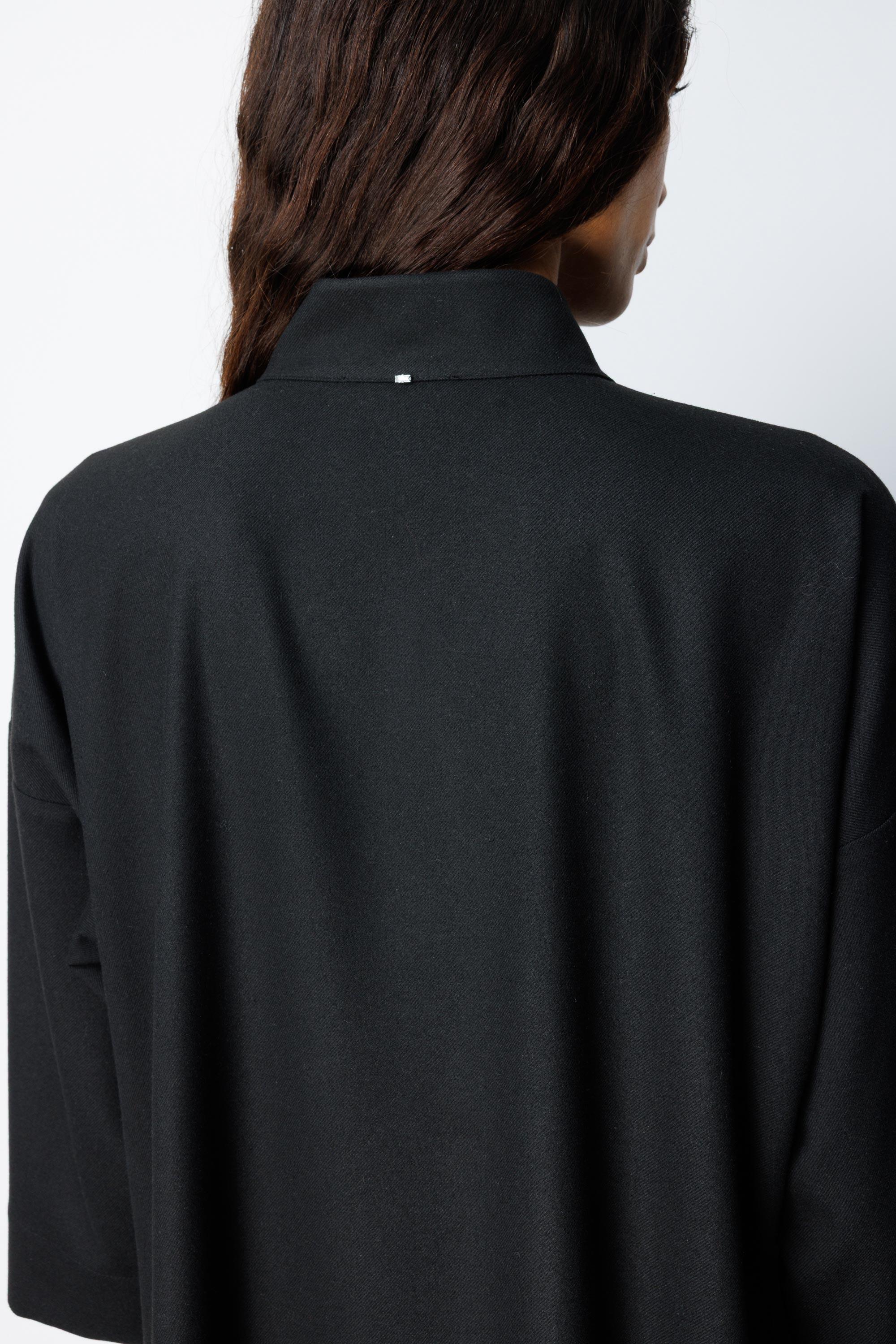 Dik Yaka Flanel Elbise