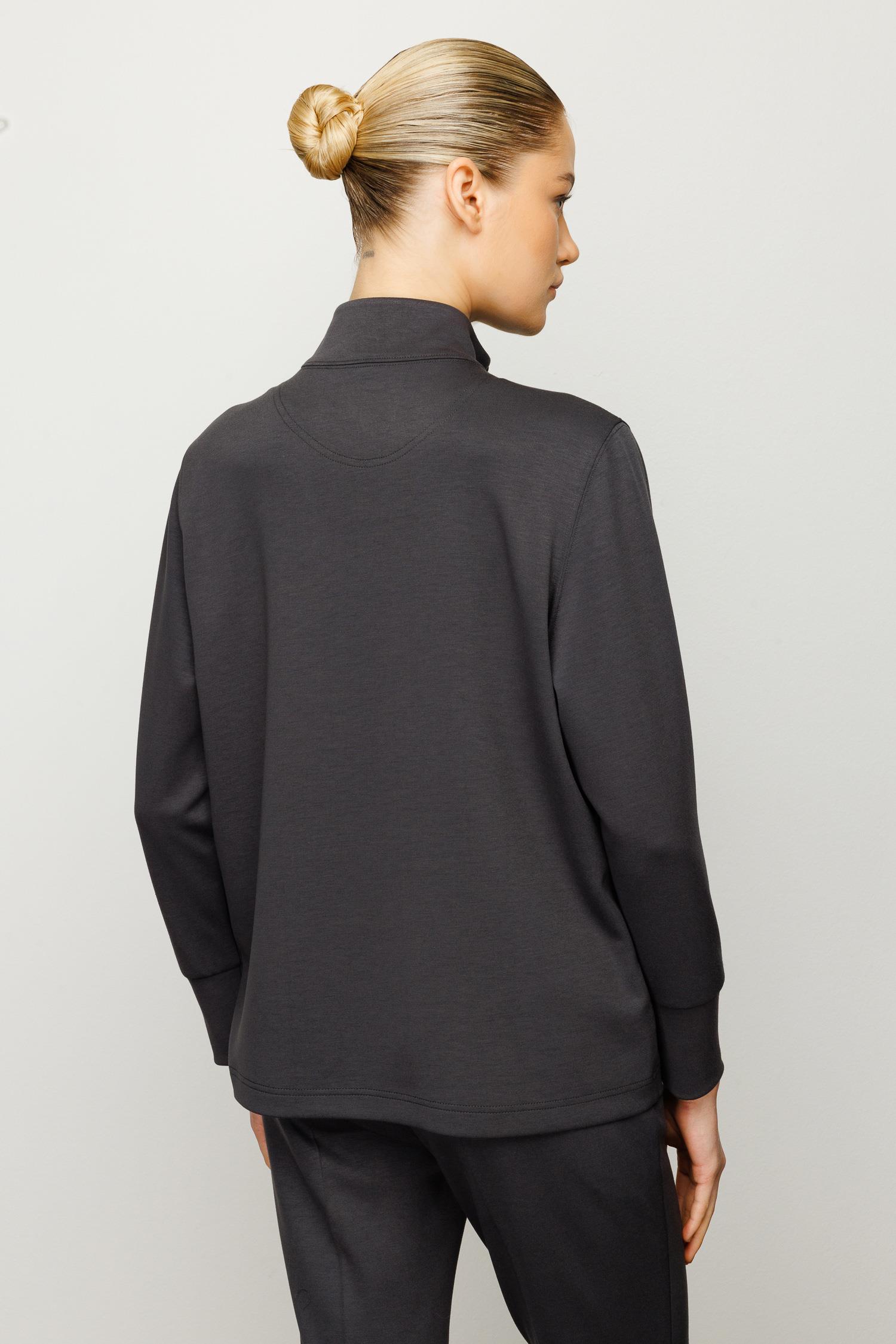 Dik Yaka Önden Fermuarlı Sweat