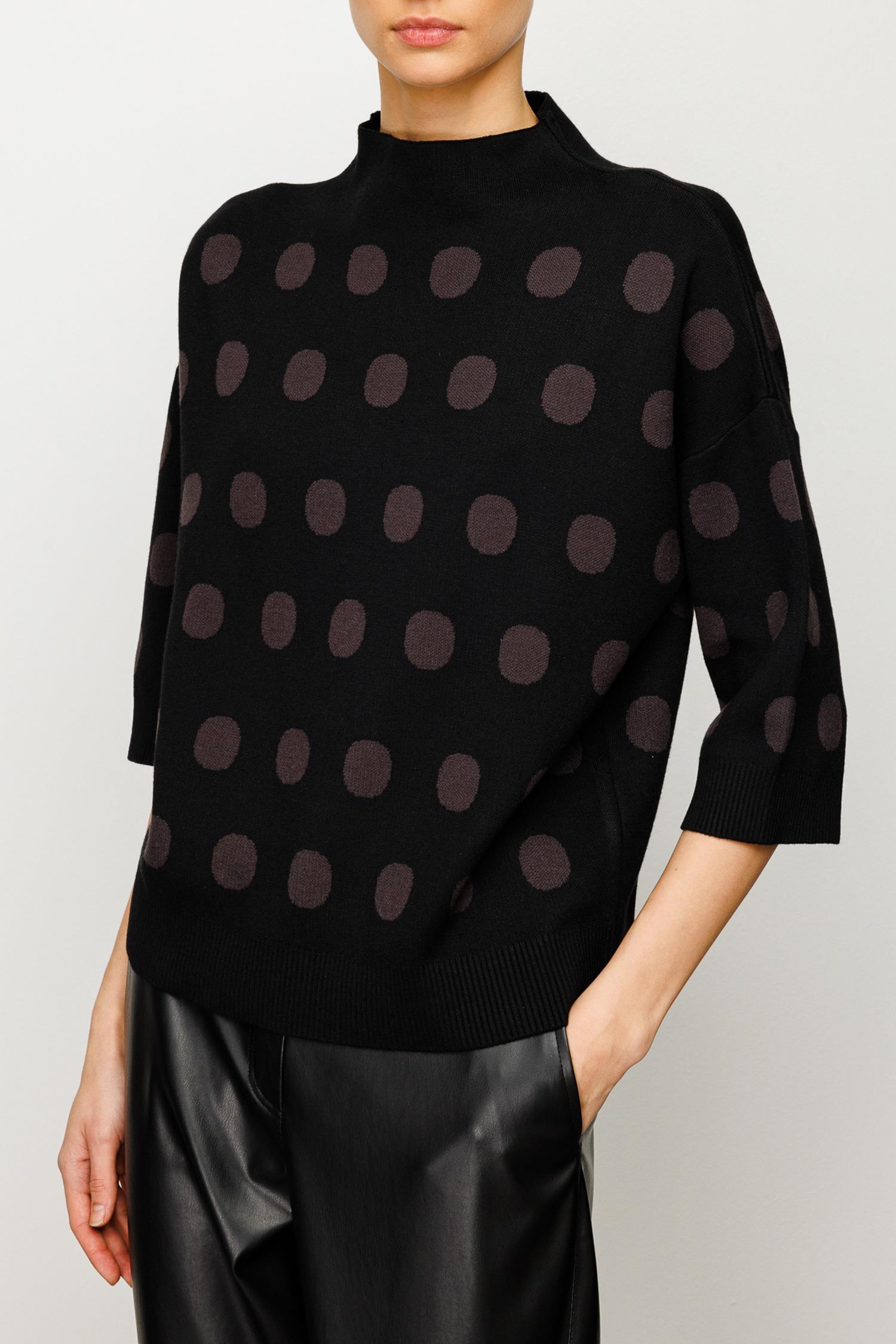 Dik Yaka Puantiyeli Triko