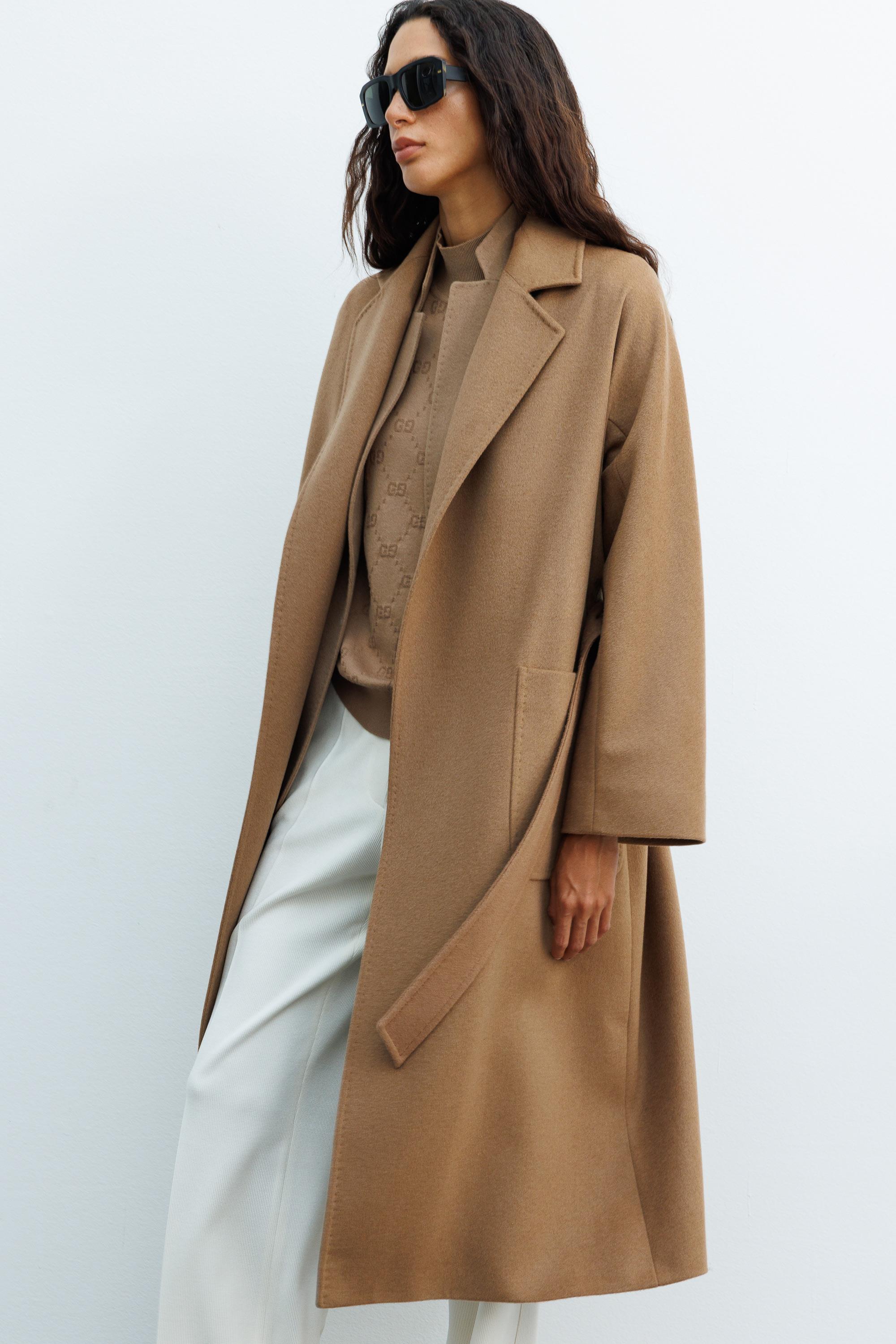 Dıştan Cepli Kemerli Manto