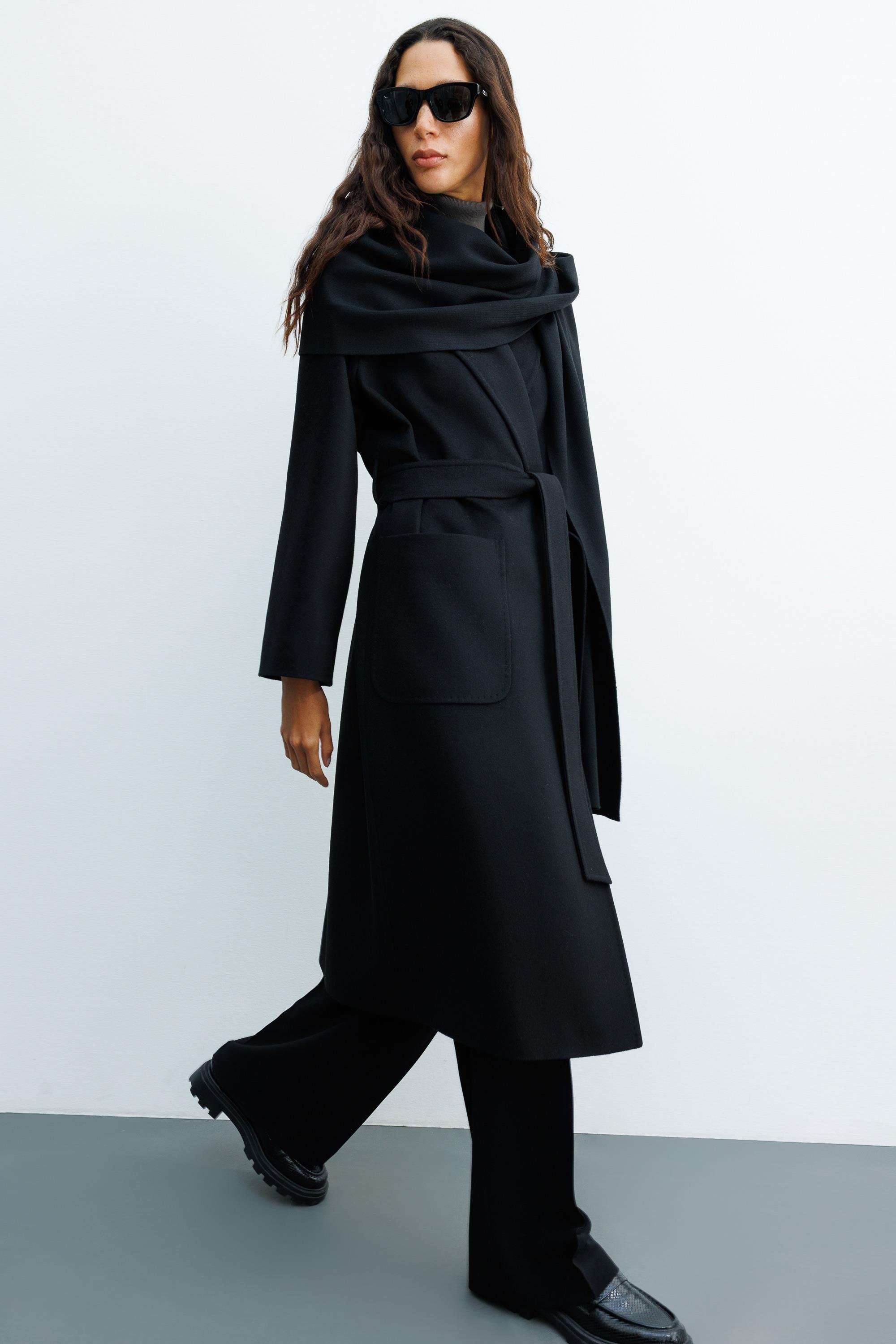 Dıştan Cepli Kemerli Manto