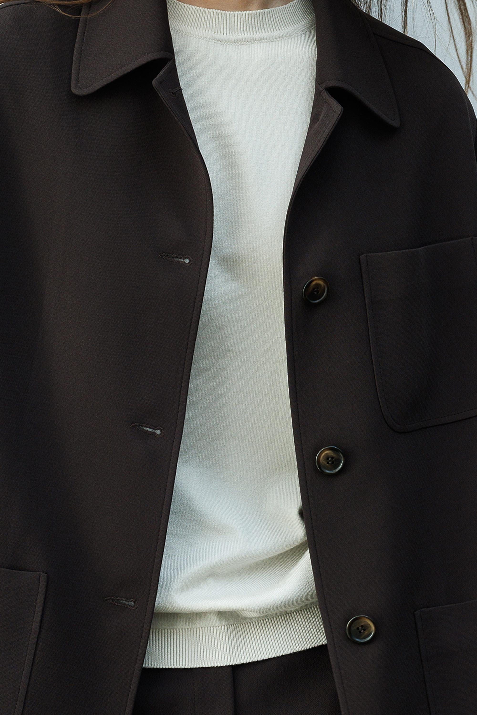 Dıştan Cepli Oversize Ceket