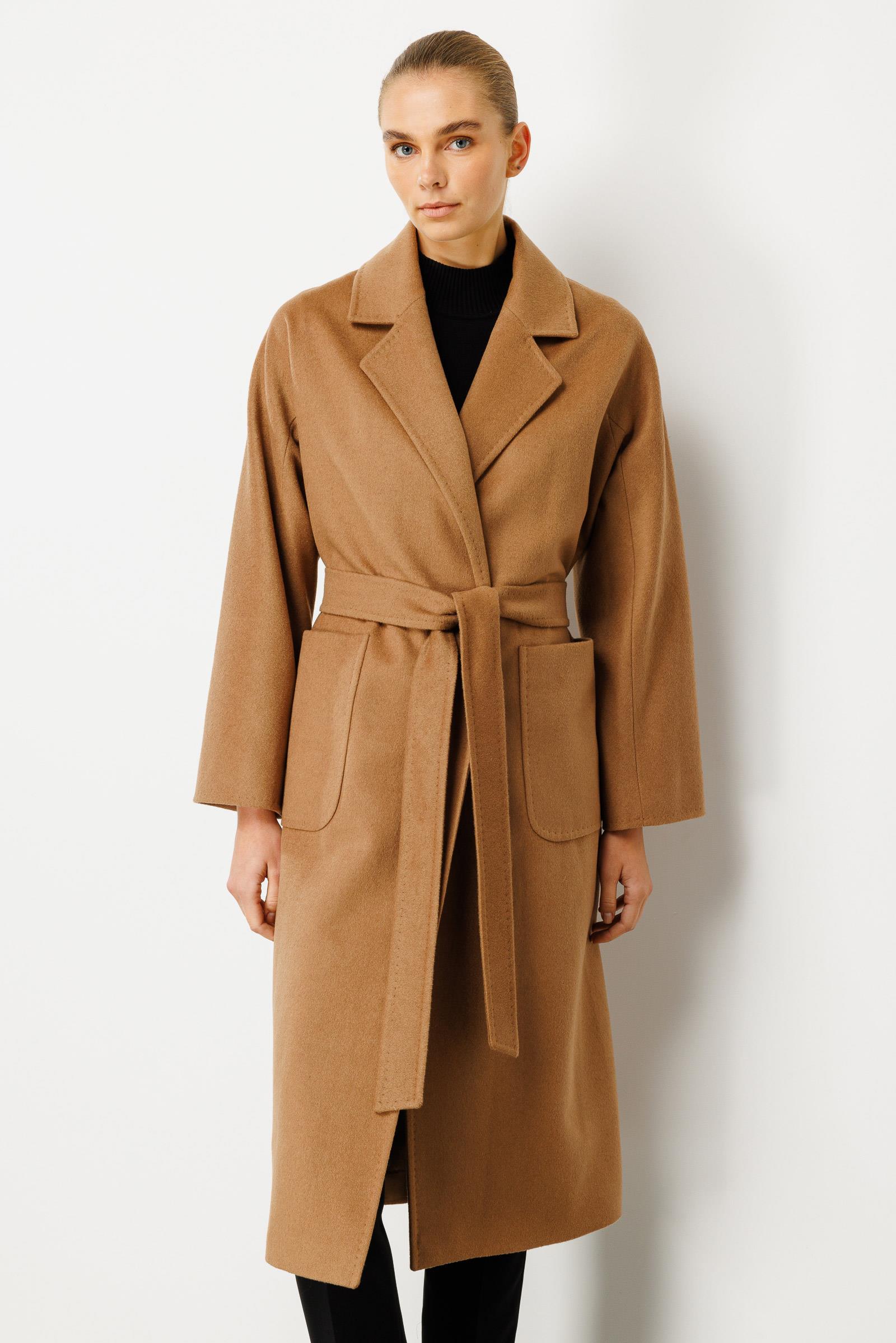 Dıştan Cepli Uzun Manto