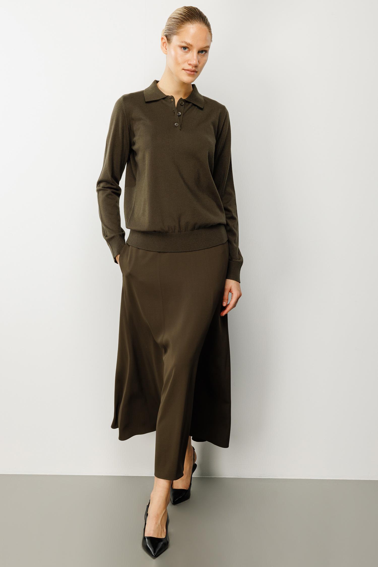 Düğmeli Polo Yaka Uzun Kol Triko