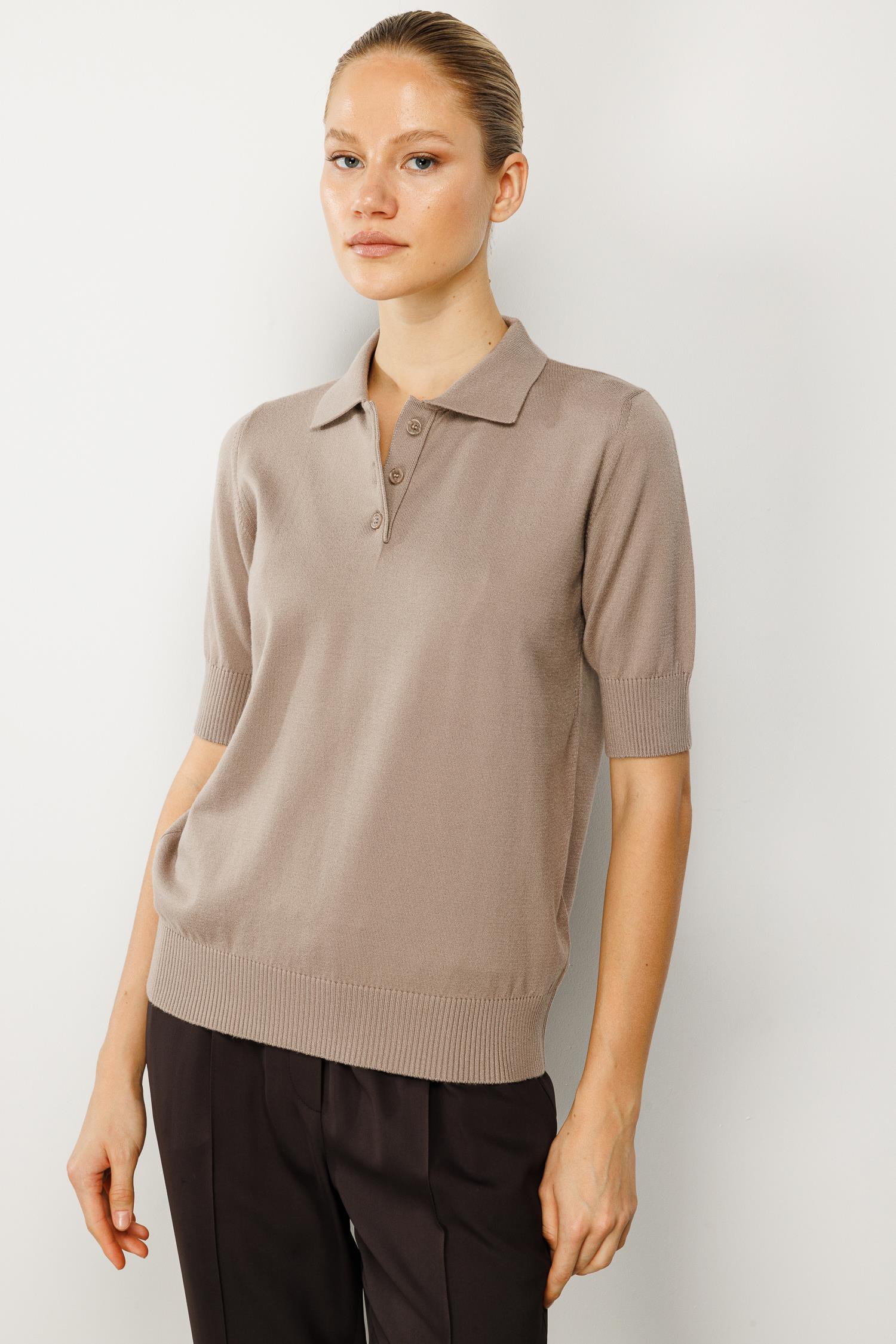 Düğmeli Yarım Kol Triko