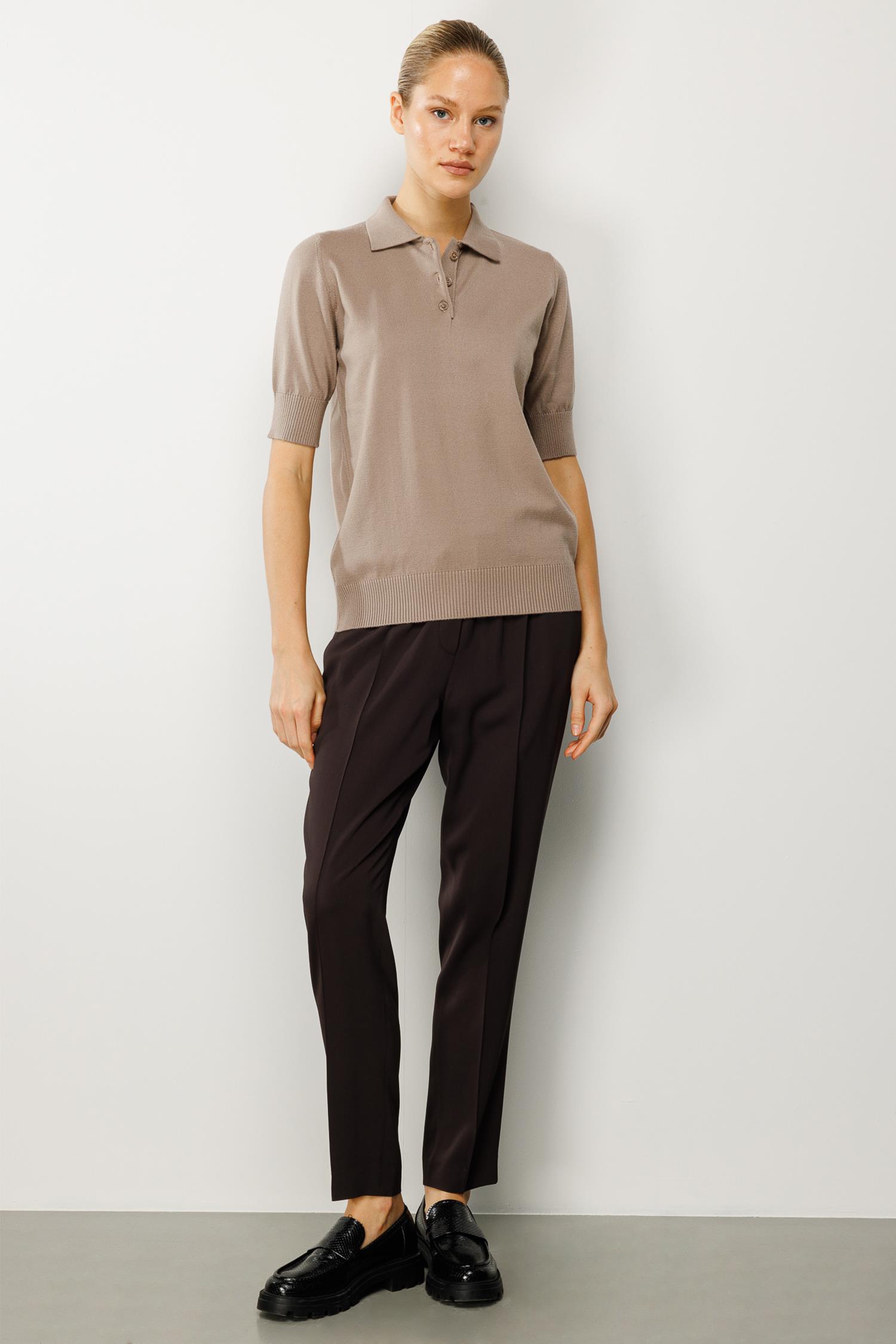 Düğmeli Yarım Kol Triko