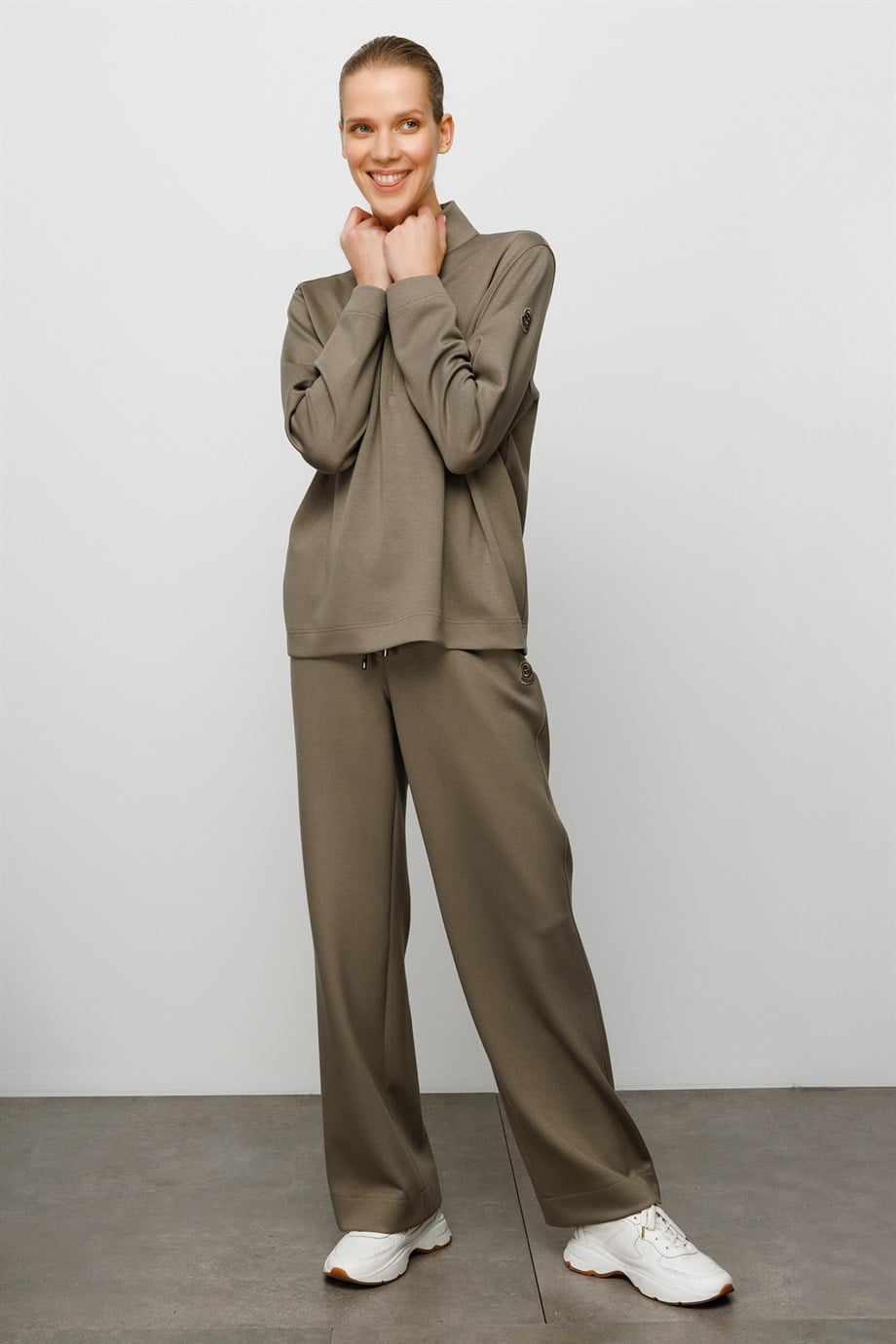 Elastan Kemerli Bol Kesim Sweat Pantolon