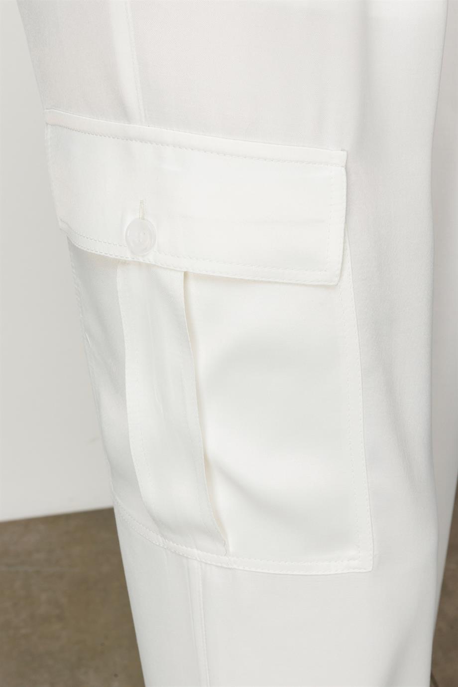 Elastan Kemerli Cepli Bol Kesim Pantolon