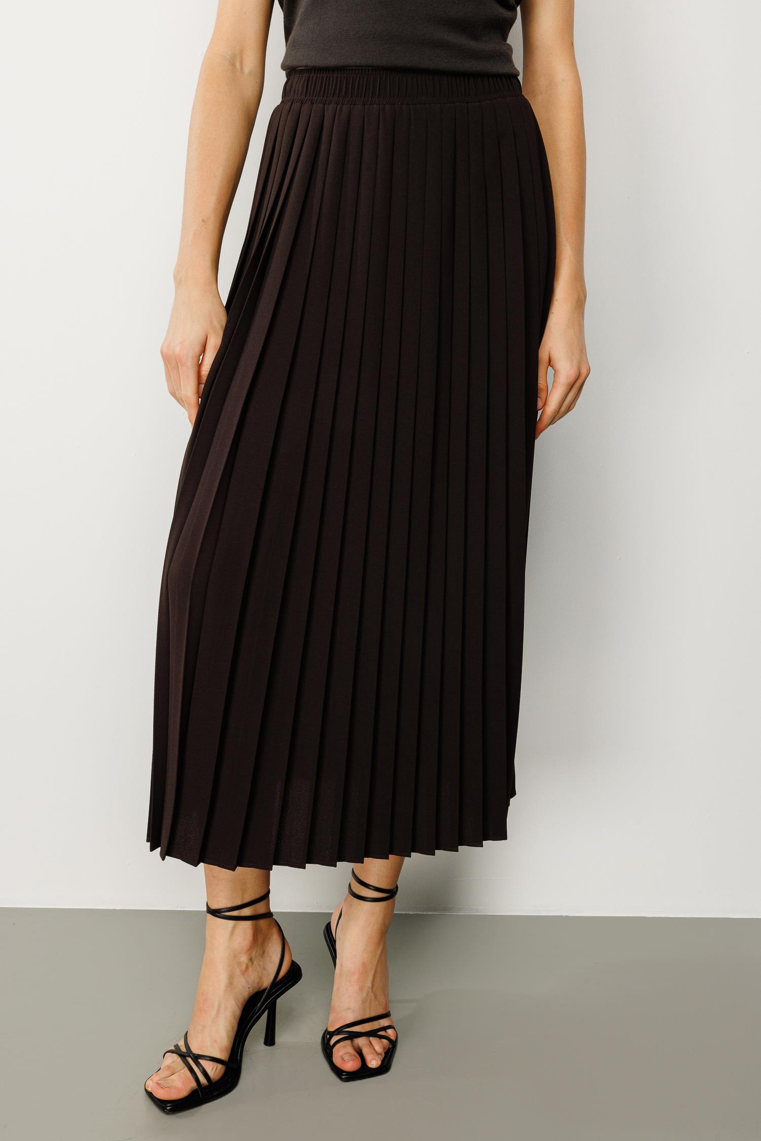 Elastan Kemerli Crep Pilise Etek