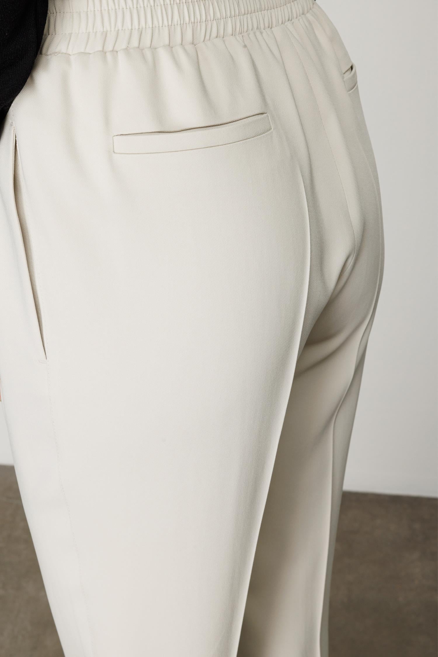 Elastan Kemerli Dar Paça Pantolon