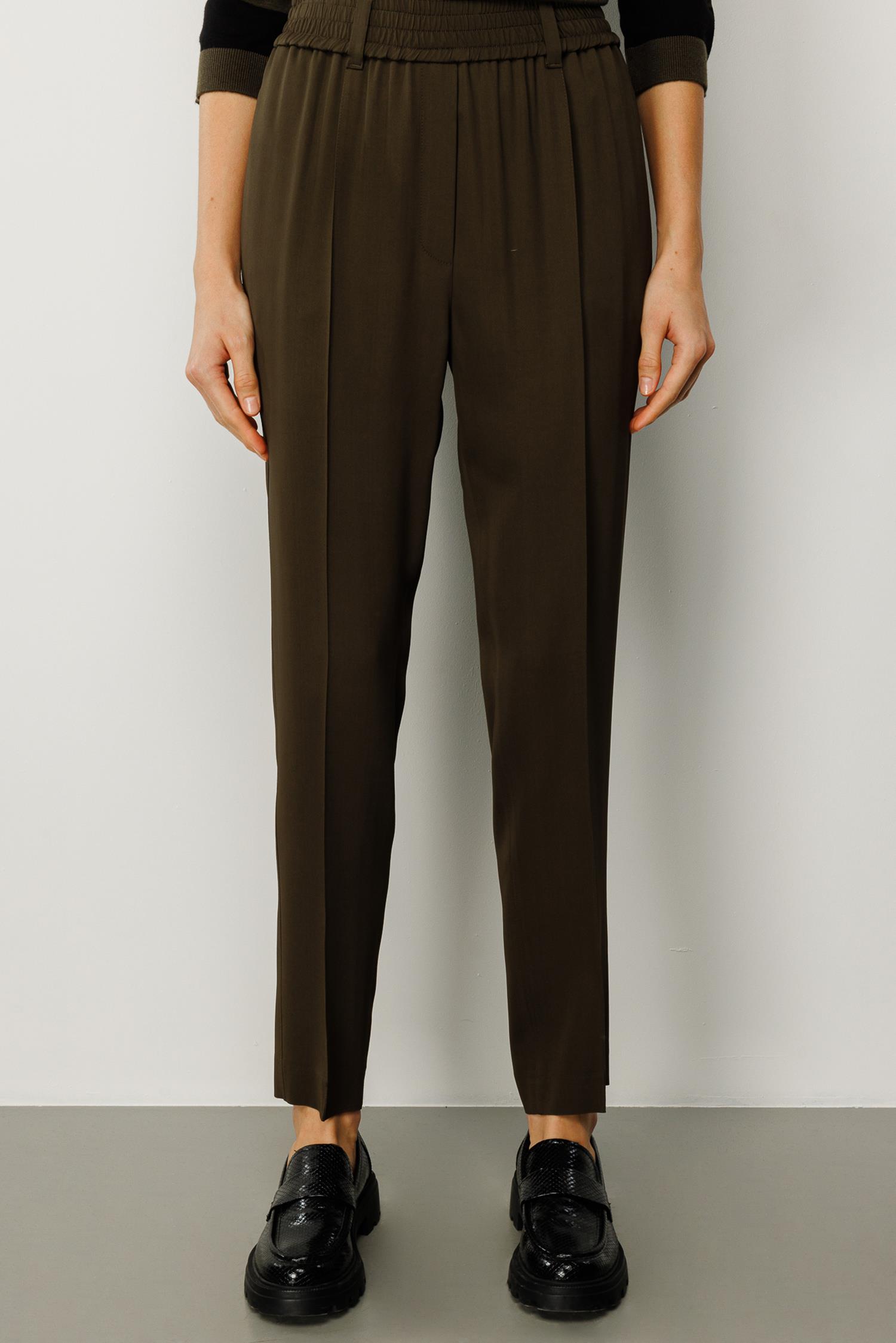 Elastan Kemerli Dar Paça Pantolon