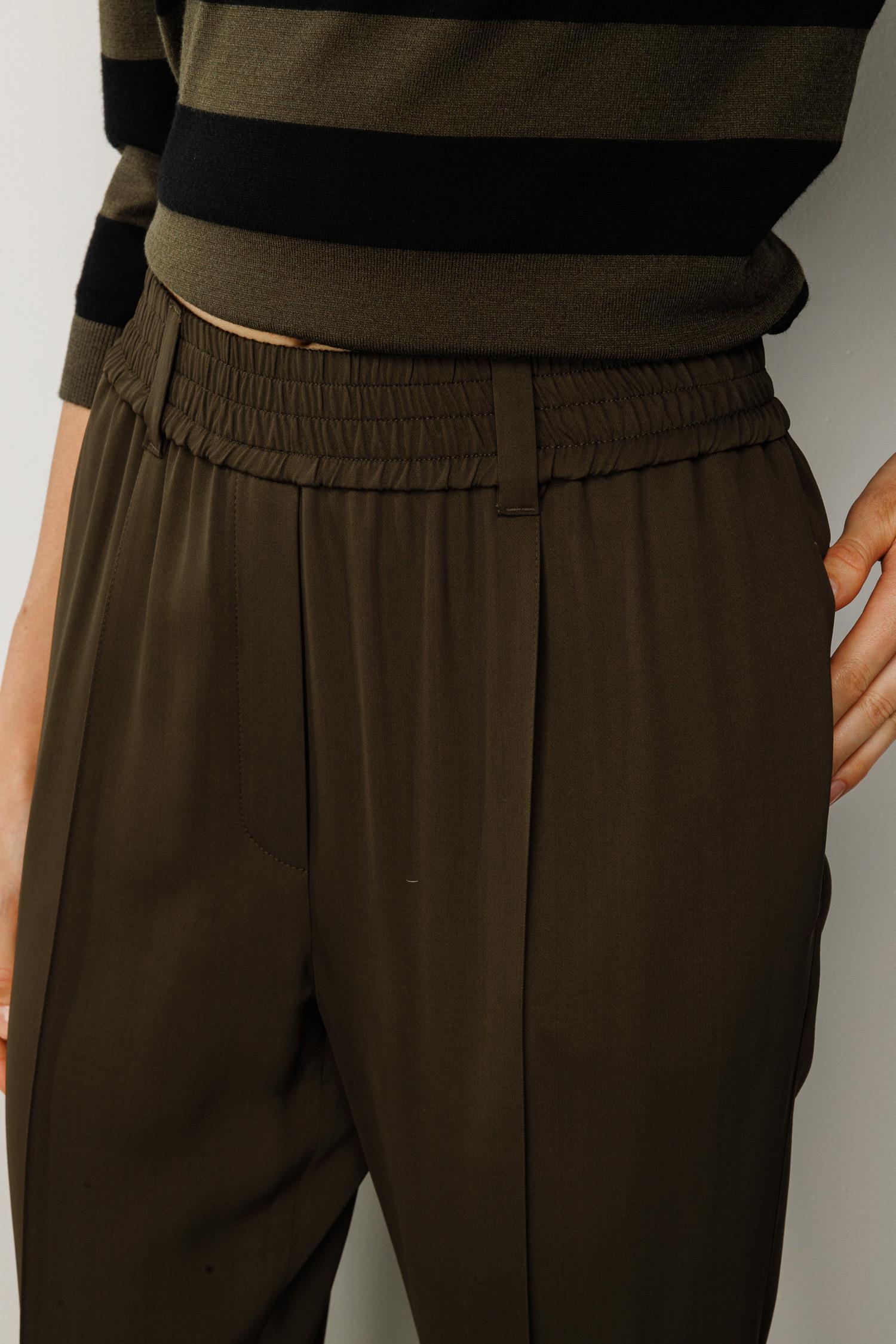 Elastan Kemerli Dar Paça Pantolon